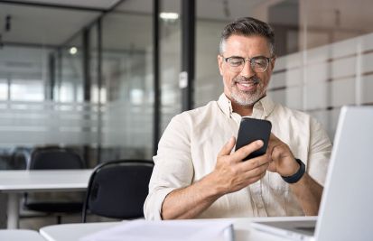 man making payment on mobile phone wallet